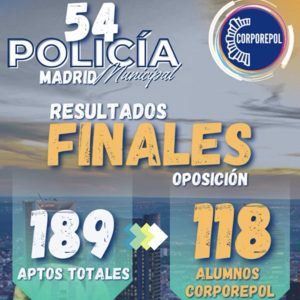 118 APROBADOS PROMOCIÓN 53 POLICÍA MUNICIPAL DE MADRID (62%) – ORGULLO CORPOREPOL: